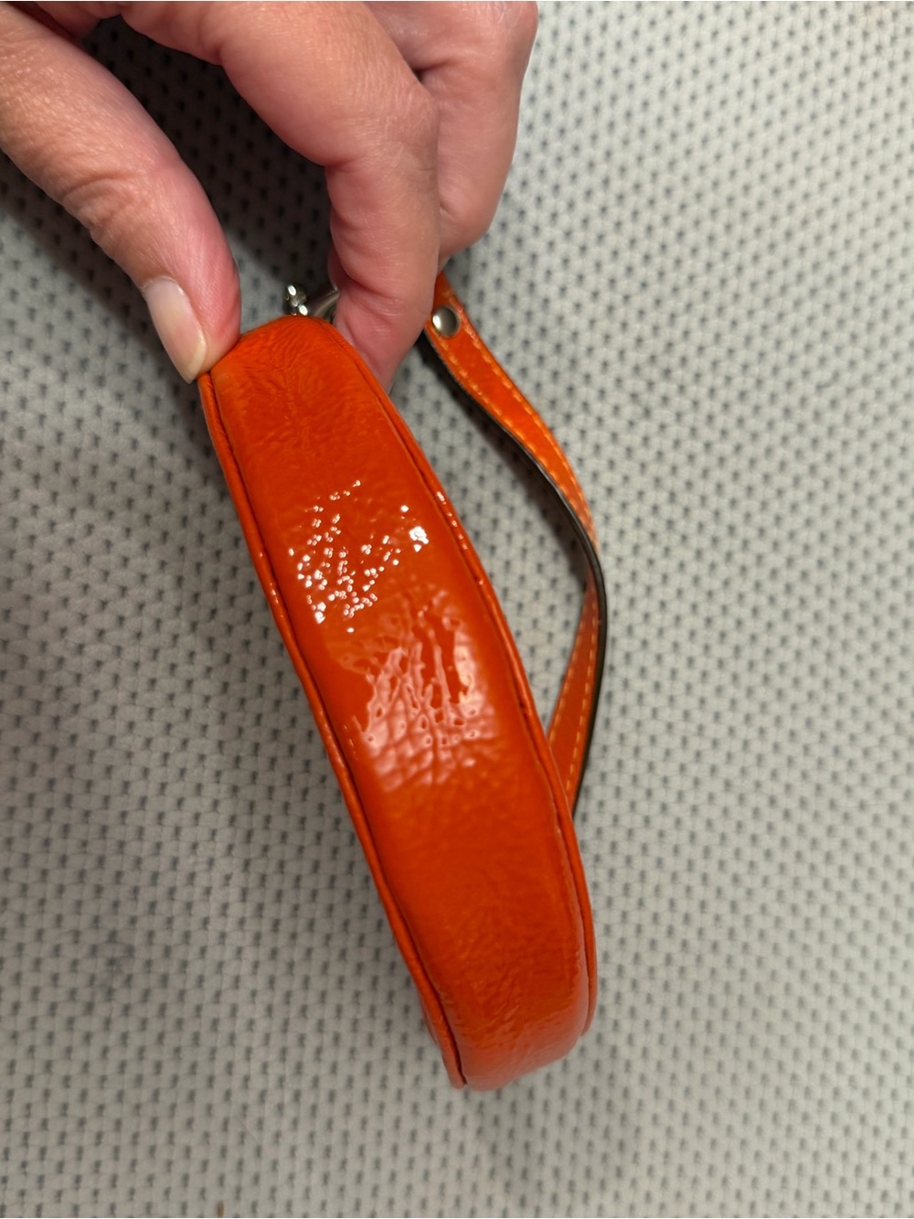 Vintage Y2K Coach Orange Leather Citrus Slice Wristlet with Gold Trim - Picture 5 of 6